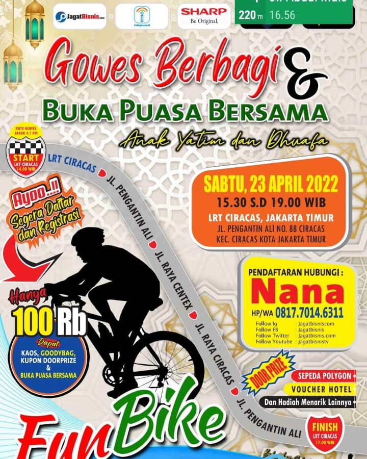 Gowes Berbagi dan Buka Puasa Bersama Anak Yatim dan Dhuafa